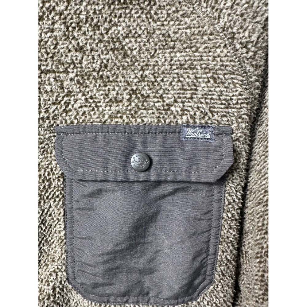 Woolrich Mens Full Zip Pile Fleece Jacket Olive Green 16411 M - Picture 2 of 7